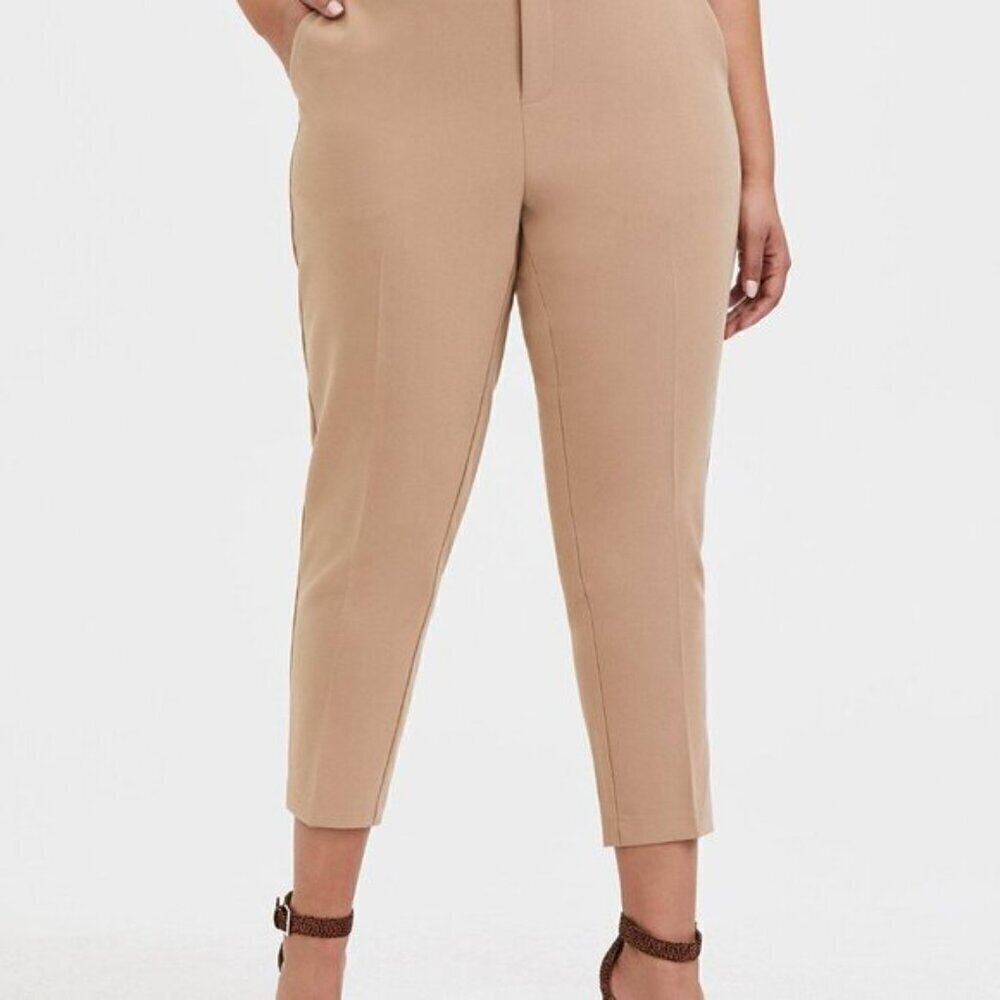 Torrid belted straight leg trouser pant woven beige - Picture 10 of 10